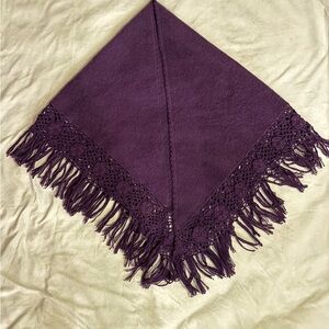 Peruvian link Plum Shawl with Fringe